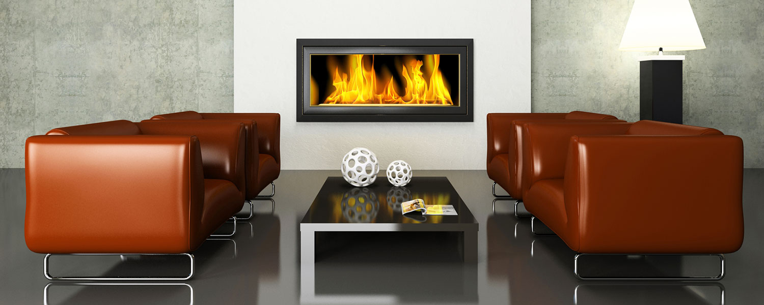 image of a modern living room with a modern fireplace